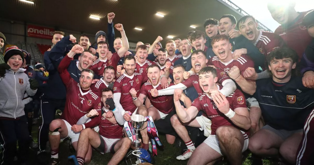 Cushendall celebrating a trophy