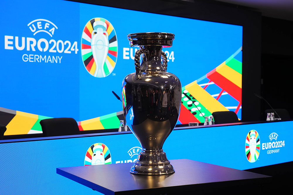 A photo of the Euro trophy