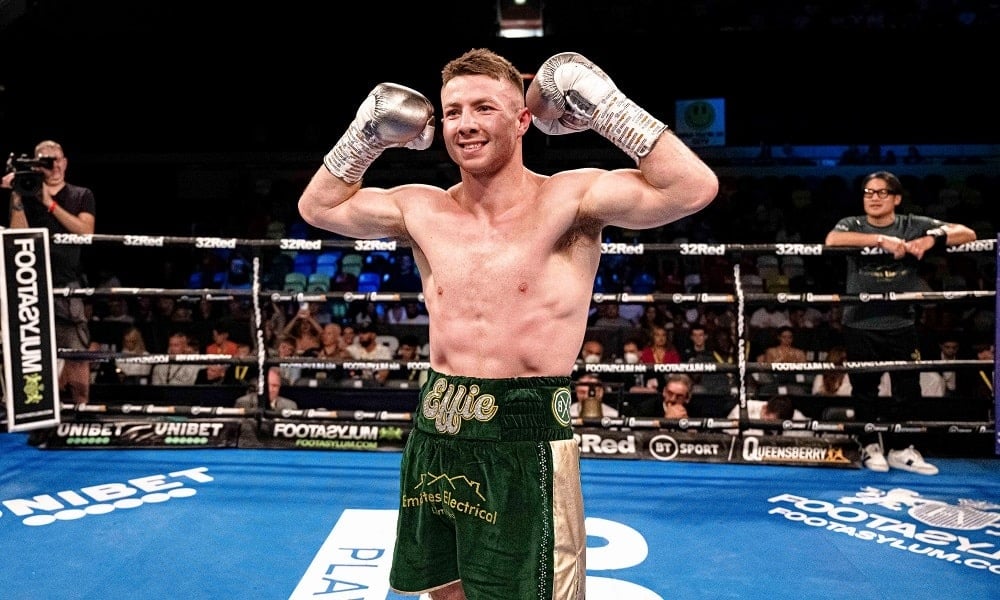 Pierce O’Leary posing in the ring after a fight