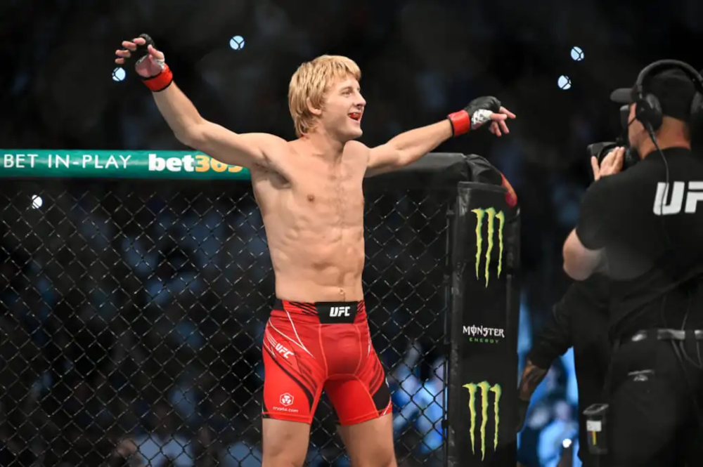 Paddy Pimblett enters the octagon.