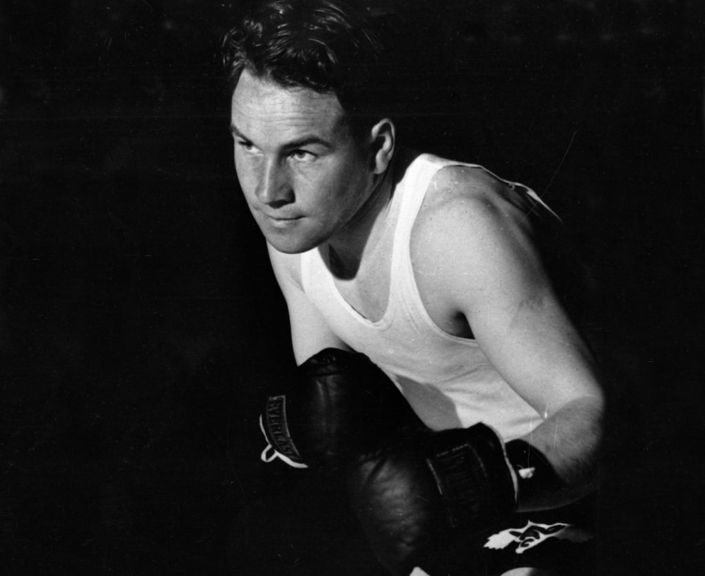 One of the best Irish boxers of all time, Jimmy McLarnin posing for a photo