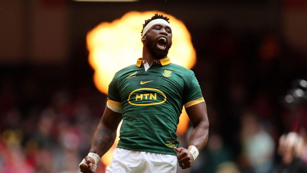 Siya Kolisi celebrating for South Africa