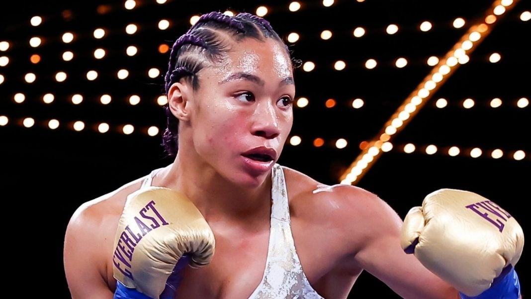 Alycia Baumgardner in the ring during a fight