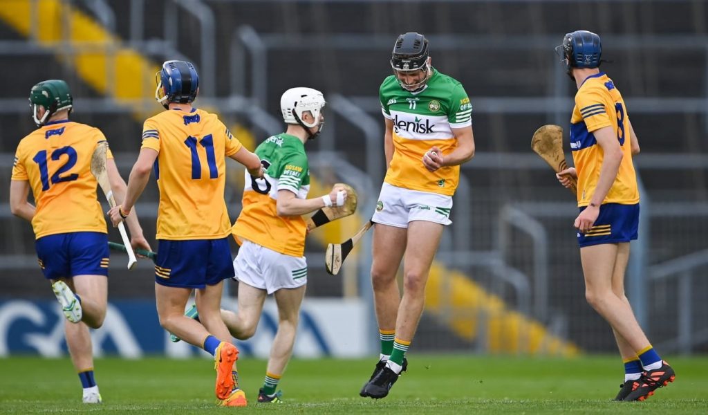 Hurling players celebrating a point